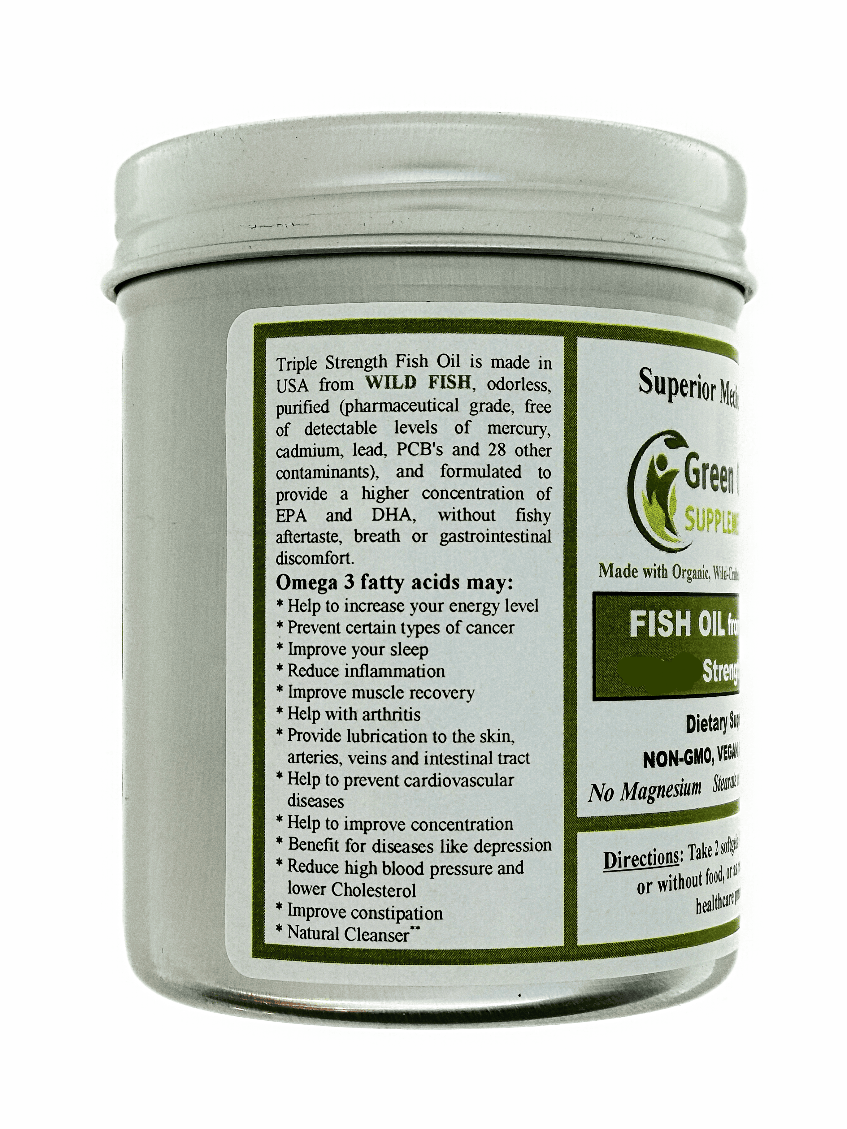 Fish Oil, from Wild Fish & Purified, Double Strength Omega 3